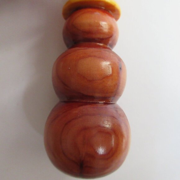 Hand Made Turned Wood Snowman Christmas Ornament 3.5” Tall - Picture 6 of 9